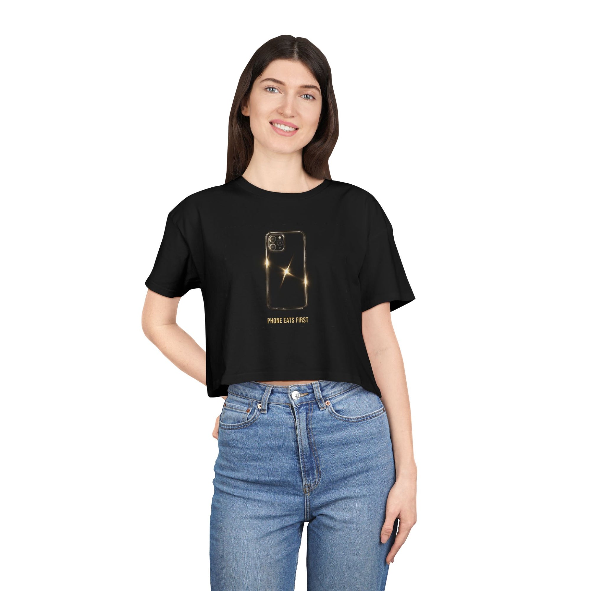 Phone Eats First Crop Top